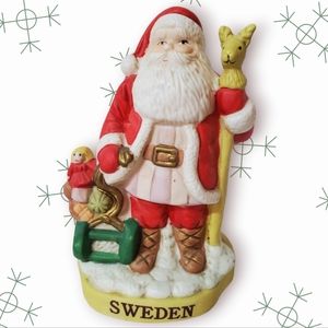 Santa's Of The Nations Porcelain Figure Sweden # 8905 hand painted preowned